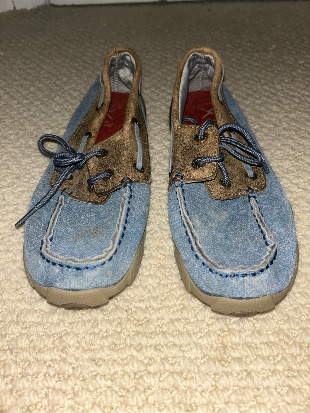 Twisted X Light Blue Denim and Brown Kids shoes